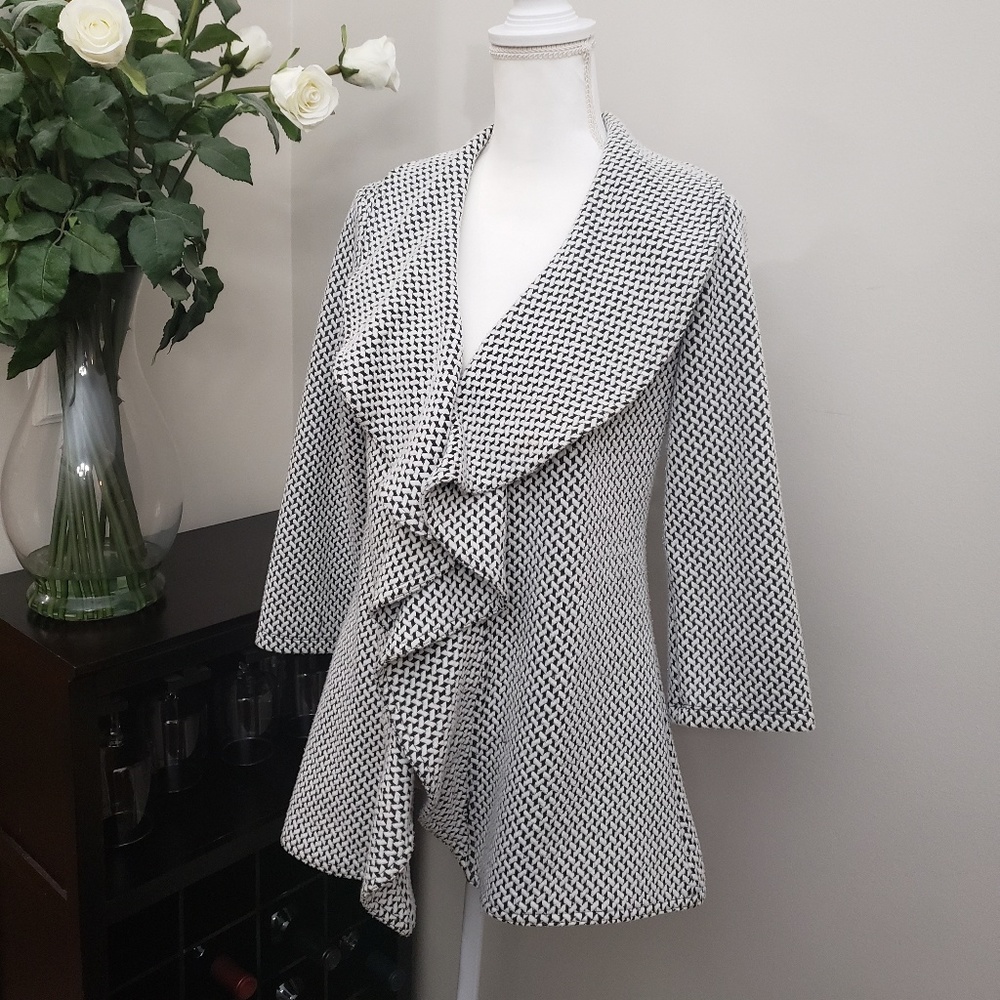 Calvin Klein Black/White Checkered Lapel Jacket
